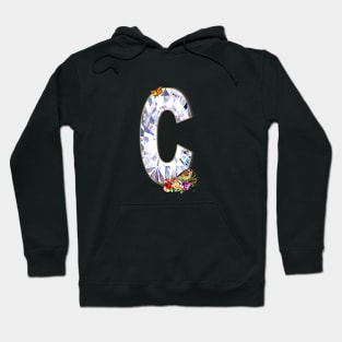 Name Initial Letter C and Golden Finch Hoodie